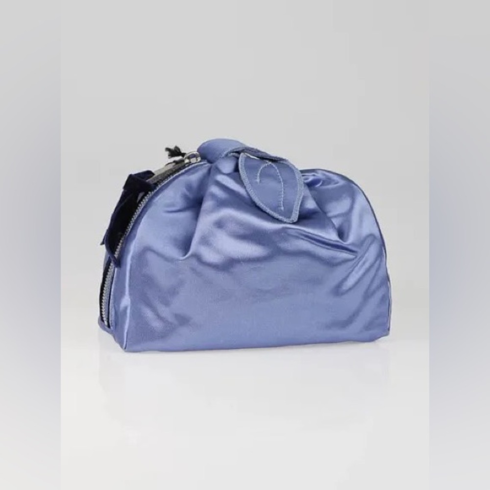 RARE! MARC JACOBS Clutch Satin Bag Sky Blue Tulip $395